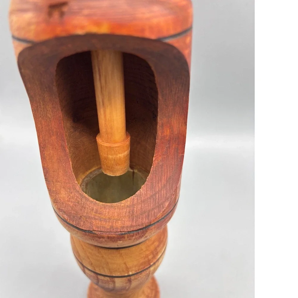 Vintage Hand Carved Wooden Corkscrew Wine Opener Wine Bottle‎ Opener Tool